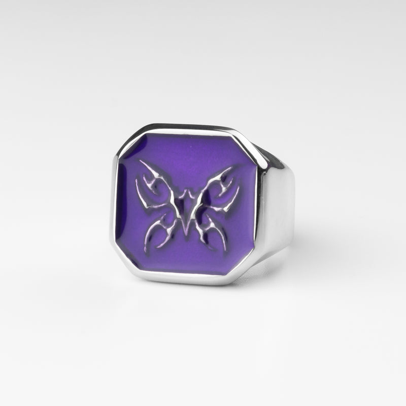 Butterfly Signet Ring [Purple]