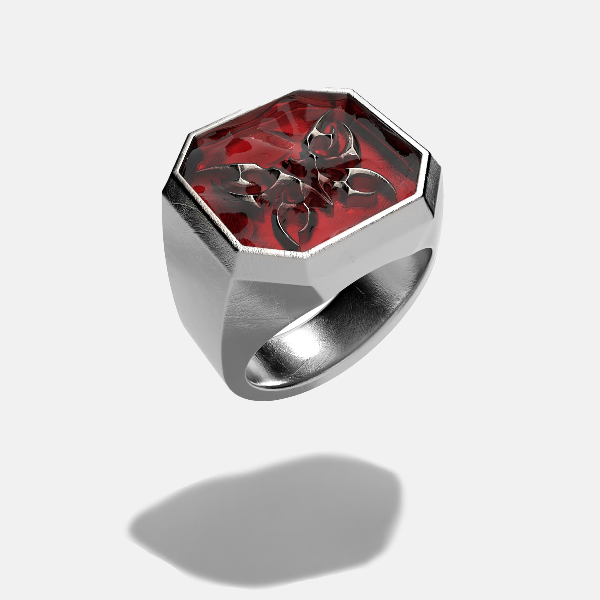 Butterfly Signet Ring [red]